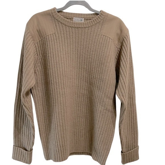 L.L. Bean Other - L.L. Bean Men’s Merino Lamb Wool Crewneck Sweater Top 
Size L Color Tan